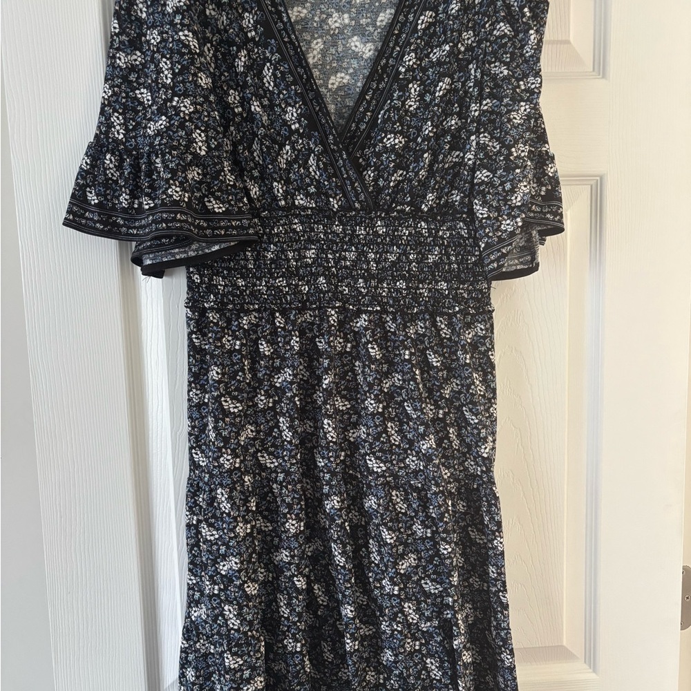 Max Studio Black and White Floral Mini Dress